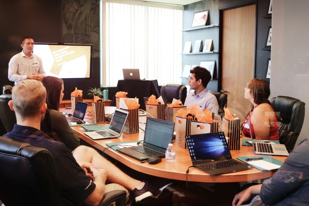 Institutional business funding and debt advisory boardroom session