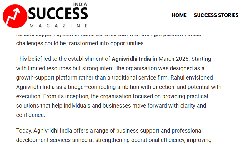 Success Magazine recognition